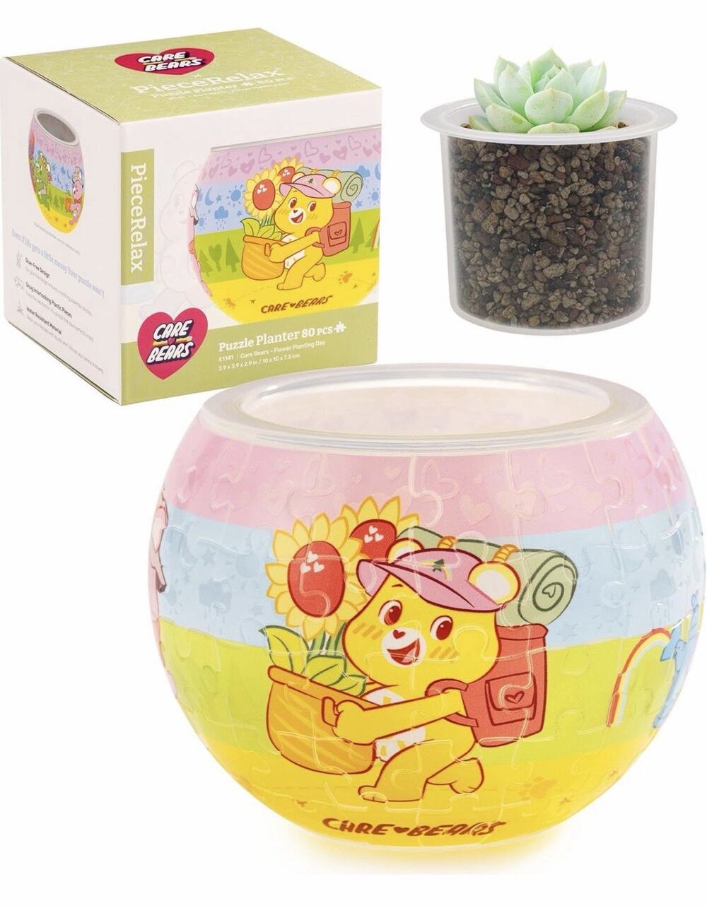 Care Bears PieceRelax 3D Puzzle Planter 80 Piece Flower Pot Happiness Healing